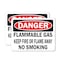 Signmission Flammable Gas Danger Sign, Plastic, 10in W x 7in L, 2PK OS-2PACK-DS-P-710-L-19366 - alternate 1